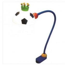 Kinderschreibtischlampe mit fussballförmigem Schirm und Krone