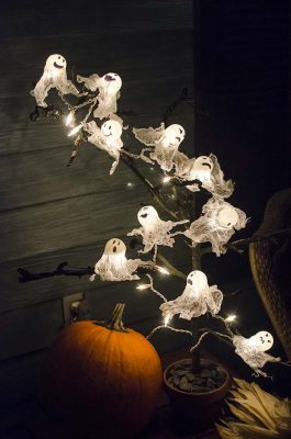 Halloween Lchterkette Geister aus Zellstoff