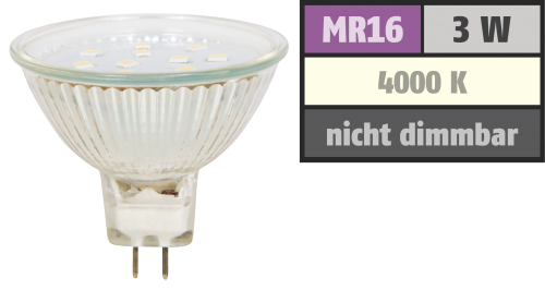 McShine LED-Strahler McShine &#039;&#039;ET10&#039;&#039;, MR16, 3W, 250 lm, weiß