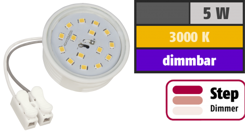 McShine LED-Modul McShine, 5W, 400 Lumen, 230V, 50x23mm, warmweiß, 3000K, step-dimmbar