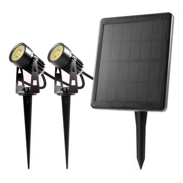 SIMON LED Solarstrahler IP65 3000K, 5W / 70lm pro Leuchte 2´er Set