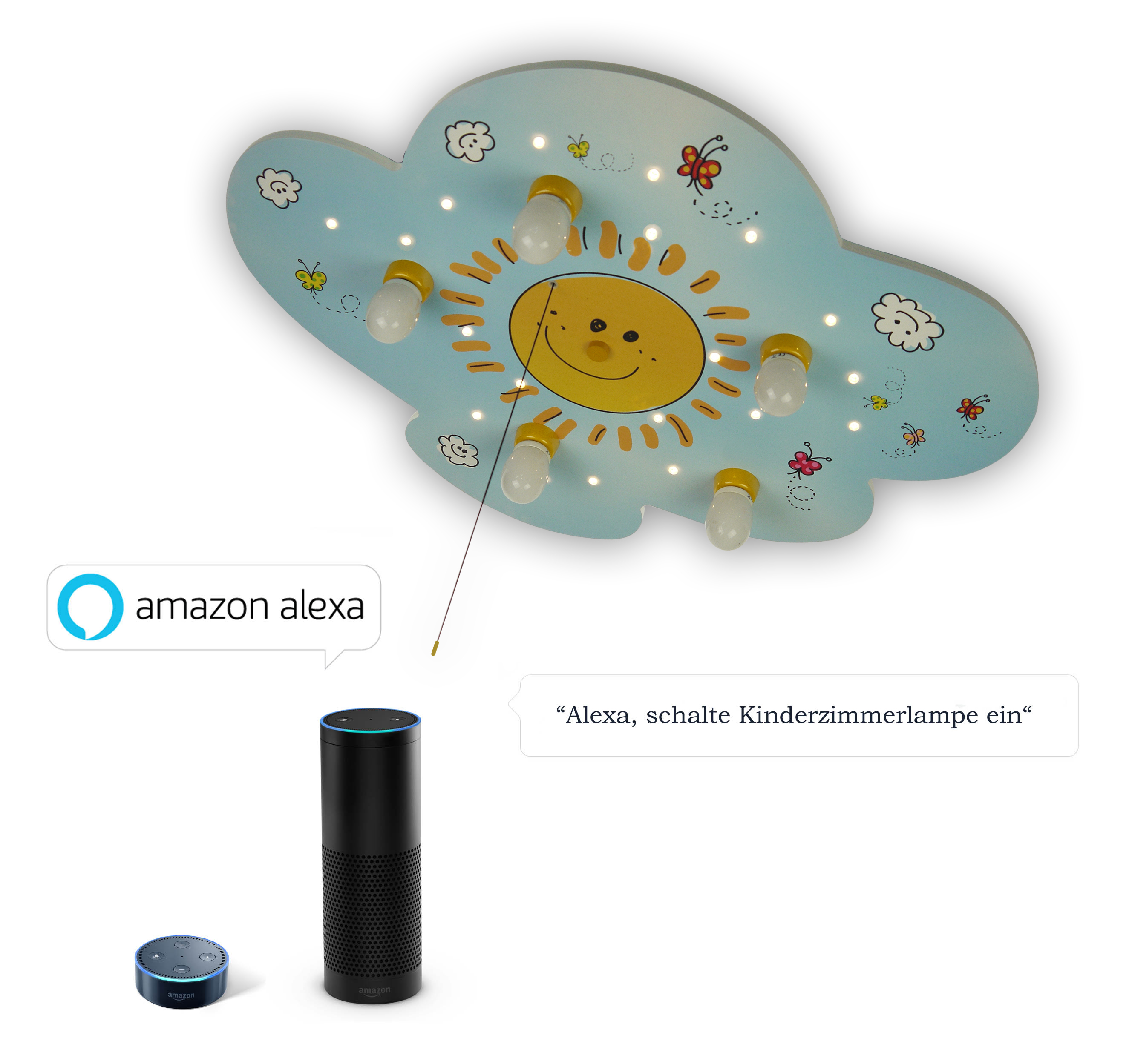 Niermann Deckenleuchte Wolke Sunny 'Amazon Alexa kompatibel' ,Sonoff |  Kinderleuchten | Innenbeleuchtung | Lampen Kontor