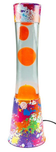 Lavalampe 40cm Wasser: Klar / Wachs: Orange / Body: colorful bunt