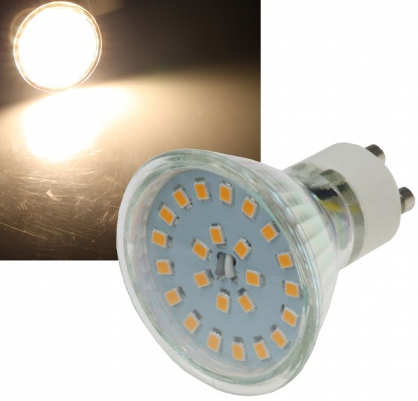 LED Strahler GU10 &quot;H55 SMD&quot; 120°, 3000k, 400lm, 230V/5W, warmweiß