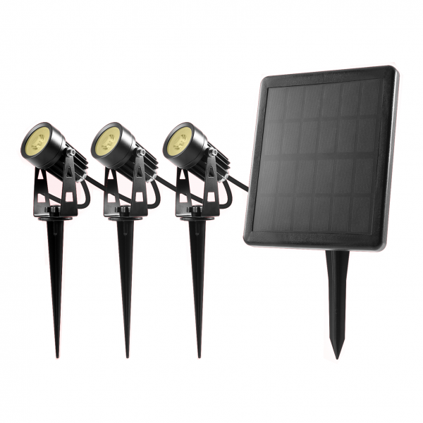 SIMON LED Solarstrahler IP65 3000K 5W / 70lm pro Leuchte 3´er Set