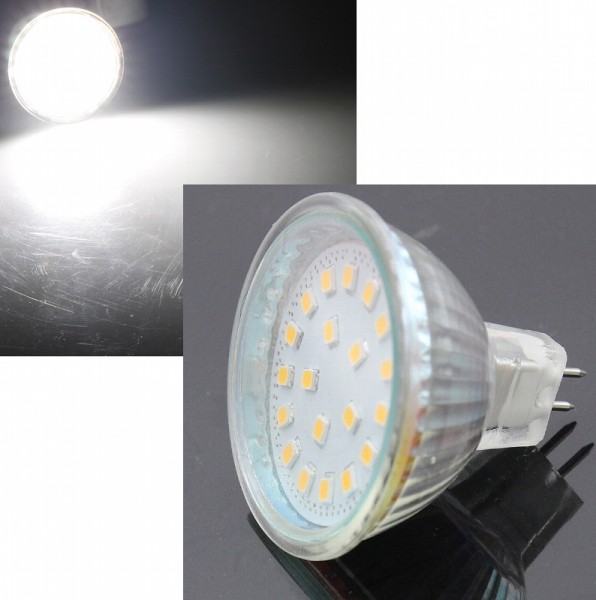 LED Strahler MR16 &quot;H55 SMD&quot; 120°, 4000k, 420lm, 12V/5W, neutralweiß