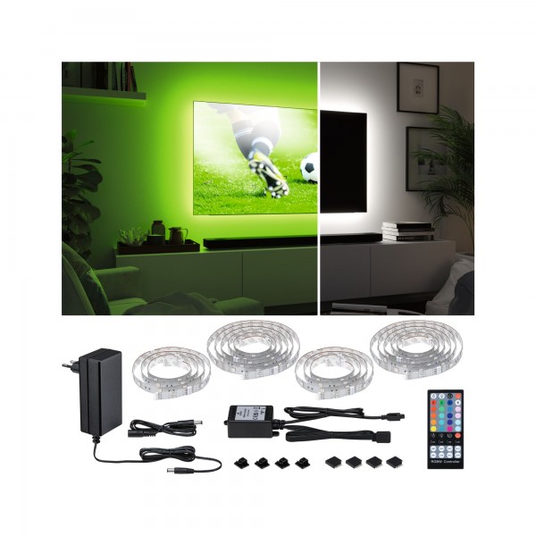 Paulmann MaxLED 250 LED Strip TV Comfort Basisset 75 Zoll 5,1m 25,5W 230lm/m 28LEDs/m RGBW+ 36VA