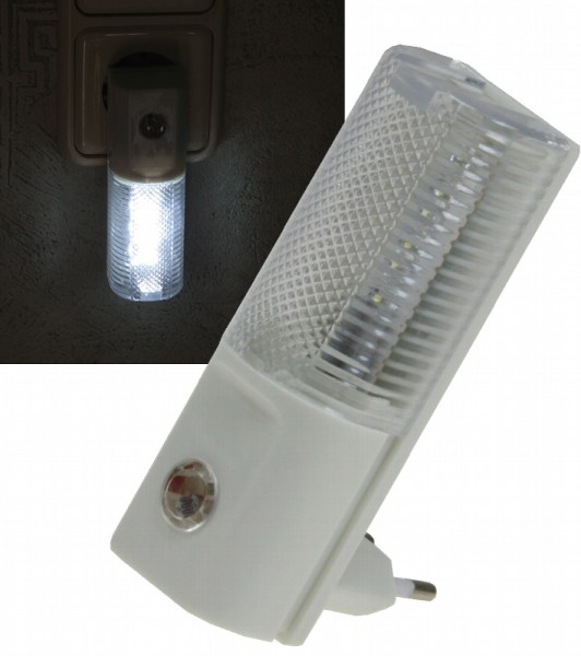 LED Nachtlicht mit Tag/Nacht-Sensor 230V, mit weißen LEDs, nur 1W