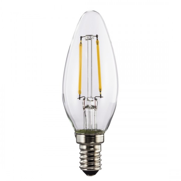 LED-Filament, E14, 250lm ersetzt 25W, Kerzenlampe, Warmweiß