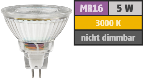 McShine LED-Strahler McShine &#039;&#039;MCOB&#039;&#039; MR16, 5W, 400 lm, warmweiß