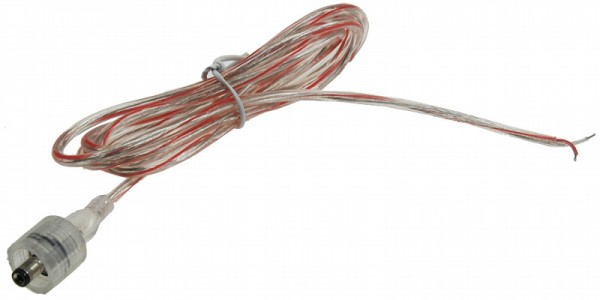 Anschlusskabel für LED-Stripes IP44 1,5m lang, 5,5/2,1mm Stecker &gt; 2x blank