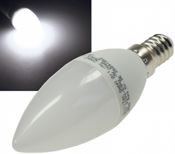 LED Kerzenlampe E14 &quot;K50&quot; weiß 6000k, 420lm, 230V/5W