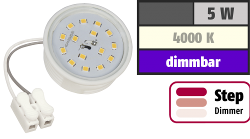McShine LED-Modul McShine, 5W, 400 Lumen, 230V, 50x23mm, neutralweiß, 4000K, step-dimmbar