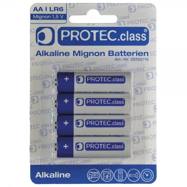 PROTEC.CLASS AA Mignon Batterien 4er Blister PBAT AA-0
