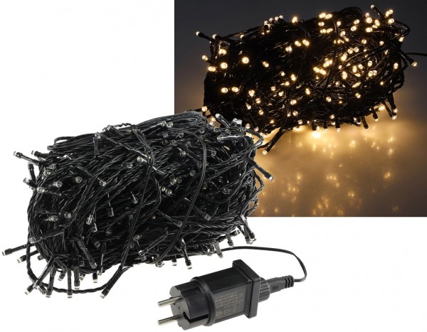LED Aussen-Lichterkette &quot;CT-ALK400&quot; 40m warmweiß, Kabel schwarz, IP44, 400 LEDs