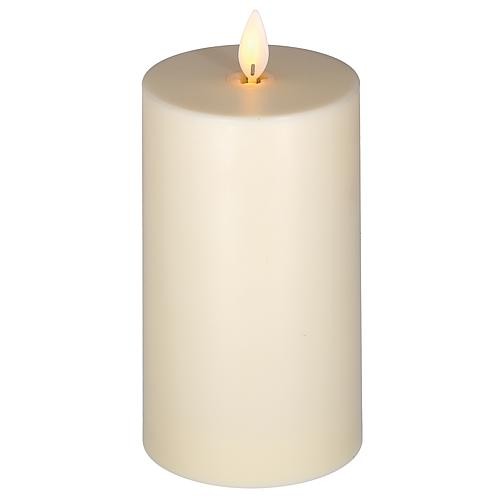 LED Kerze elfenbein mit satinierter Oberfläche 14cm 48904