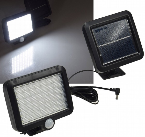 LED Solar Fluter mit Bewegungsmelder 450lm, 4200K, Akku, externe Solarzelle