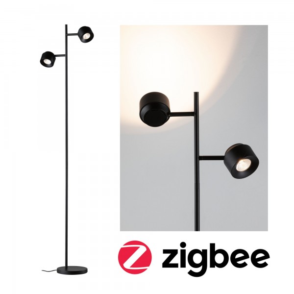 Paulmann LED Stehleuchte Puric Pane Smart Home Zigbee 2700K 2x300lm 2x3W Schwarz