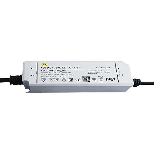 EGB Vorschaltgerät IP67 75W für LED-Stripes 12V-DC, Zubehör