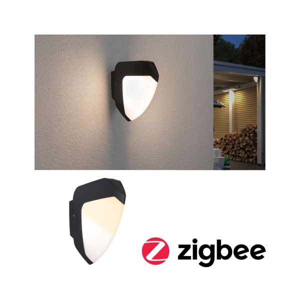 Paulmann Smart Home Zigbee LED Außenwandleuchte Ikosea mit Bewegungsmelder und Dämmerungssensor Tuna