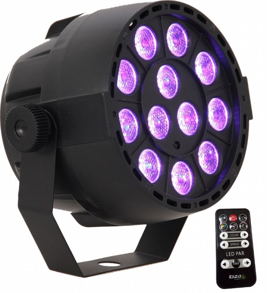 LED-DiscoStrahler &quot;3in1&quot; RGB 12x 3W LEDs, Music Controlled, DMX,