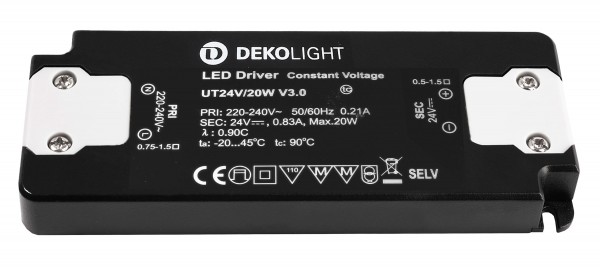 Deko-Light FLAT, CV, UT24V/20W Schwarz