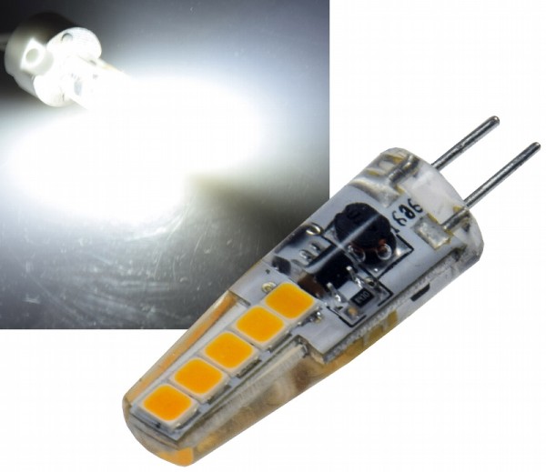 LED Stiftsockellampe G4 &quot;Silikon W2&quot; 4000k, 200lm, 300°, 12V/2W, neutralweiß