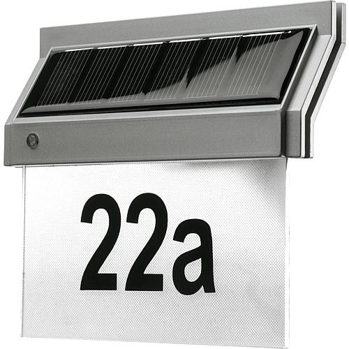 Solar Hausnummernleuchte mit LED 18x16x5cm, incl. Zahlen-/Buchstabensatz