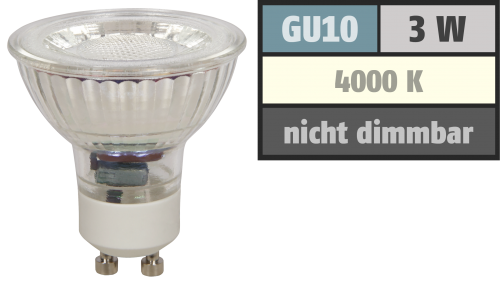 McShine LED-Strahler McShine &#039;&#039;MCOB&#039;&#039; GU10, 3W, 250 lm, neutralweiß