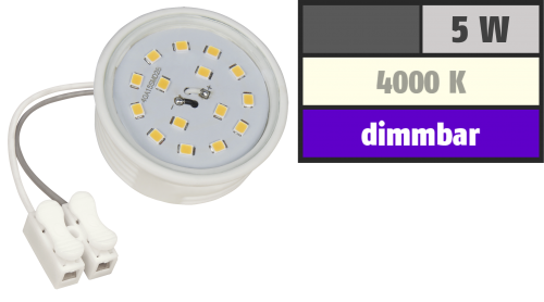 McShine LED-Modul McShine, 5W, 400 Lumen, 230V, 50x23mm, neutralweiß, 4000K, dimmbar