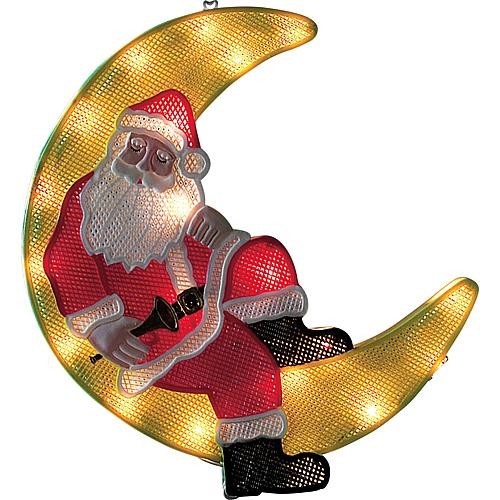 LED Fensterbild Weihnachtsmann im Mond 20 ww LED 2860-010