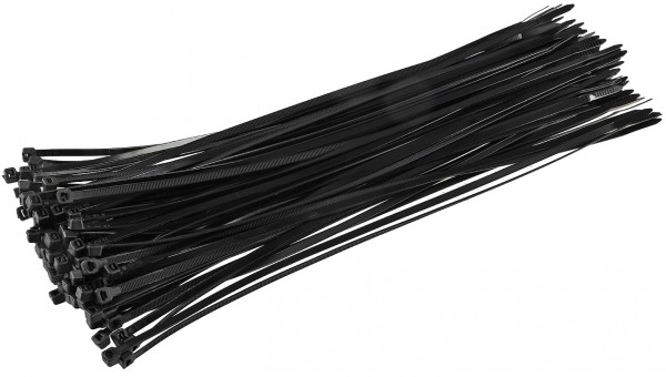 Kabelbinder 370mm x 4,8mm, schwarz 100er Pack, hohe Zugkraft, UV fest