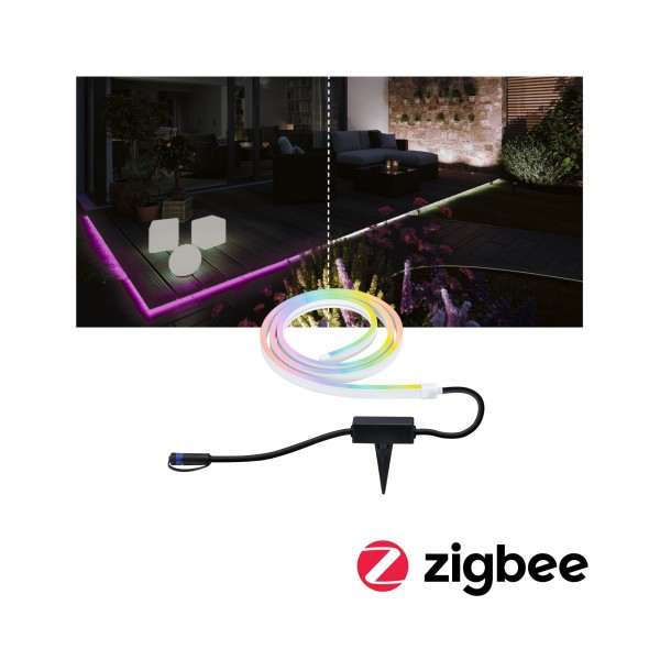 Paulmann Smart Home Zigbee Plug &amp; Shine Smooth Strip RGB Tunable White IP67 11W DC 24V 2m