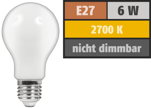 McShine LED Filament Glühlampe McShine &#039;&#039;Filed&#039;&#039;, E27, 6W, 720 lm, warmweiß, matt