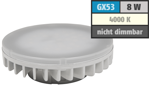 McShine LED-Strahler McShine &#039;&#039;LS-853&#039;&#039;, GX53, 8W, 800lm, Ø75x25mm, 120°, neutralweiß
