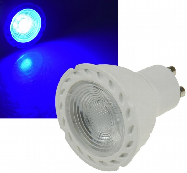 LED Strahler GU10 &quot;LDS-50&quot; blau 38°, 230V/5W