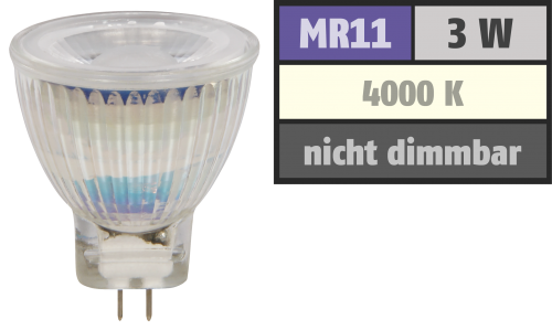McShine LED-Strahler McShine &#039;&#039;MCOB&#039;&#039; MR11 / G4, 3W, 250 lm, neutralweiß