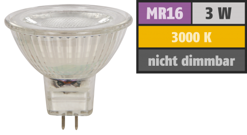 McShine LED-Strahler McShine &#039;&#039;MCOB&#039;&#039; MR16, 3W, 250 lm, warmweiß