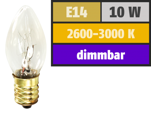 McShine Mini-Kerzenlampe McShine, E14, 230V, 10W, klar